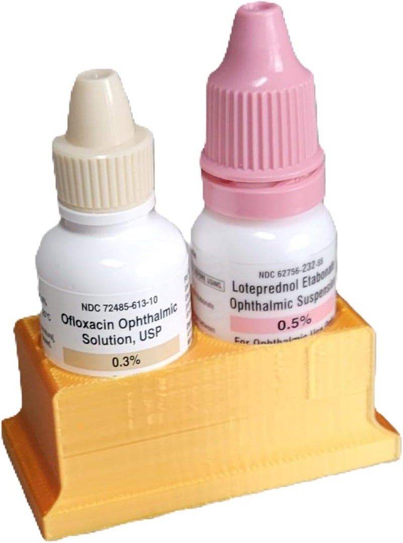 Znet3D Eye Drop Bottle Organizer, 2-Slot Stand (Gold) - Image 1